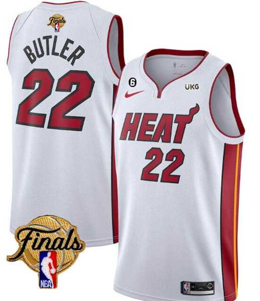 Men%27s Miami Heat #22 Jimmy Butler White 2023 Finals Association Edition With NO.6 Patch Stitched Basketball Jersey->miami heat->NBA Jersey